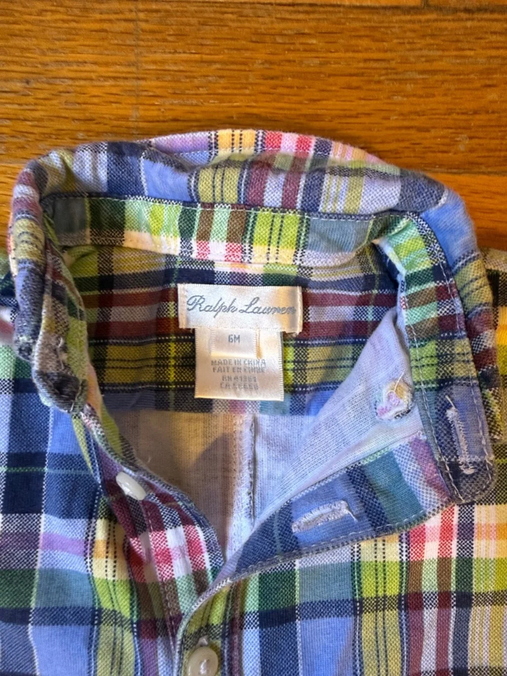 Ralph Lauren Multicolor Plaid Button-Down Kids Romper
